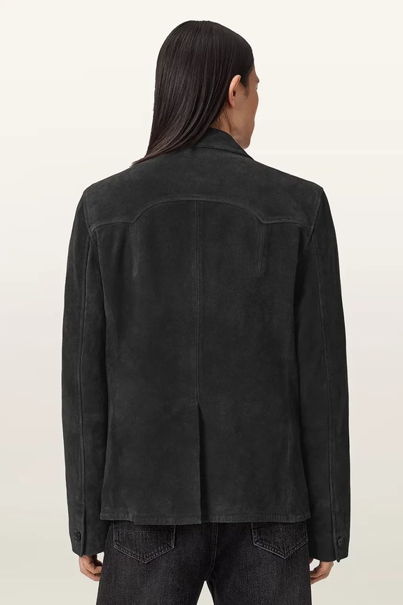 Замшевый пиджак AllSaints HORNETT чёрный M020LD