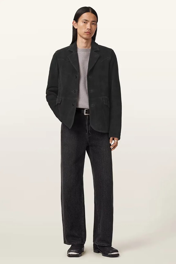Замшевый пиджак AllSaints HORNETT M020LD