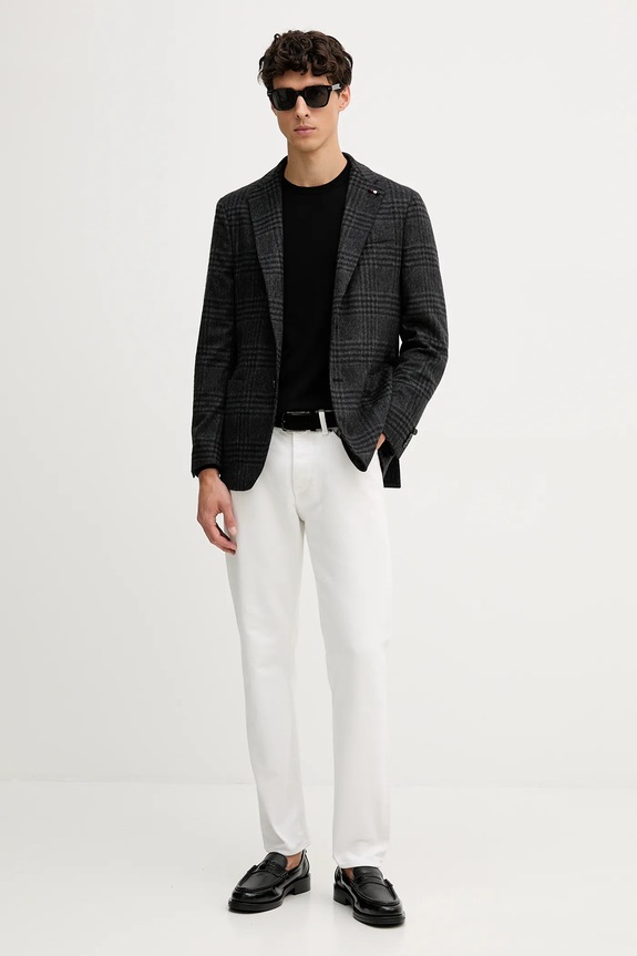 Bunda s prímesou vlny Tommy Hilfiger FSTHL6505.FSTH512 sivá AW25