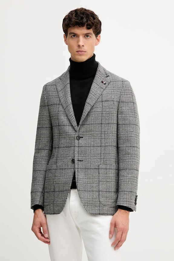 Bunda s prímesou vlny Tommy Hilfiger regular sivá FSTHL6949.FSTH511