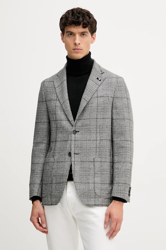 Bunda s prímesou vlny Tommy Hilfiger regular sivá FSTHL6949.FSTH511