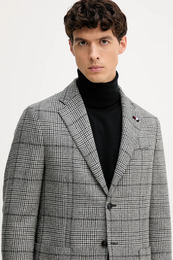 Bunda s prímesou vlny Tommy Hilfiger sivá FSTHL6949.FSTH511