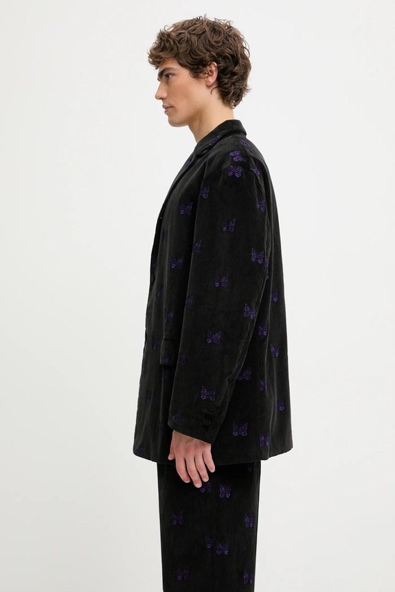 Бавовняний піджак Needles Papillon Emb. Corduroy RW108 чорний AW25