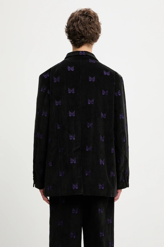 Одяг Бавовняний піджак Needles Papillon Emb. Corduroy RW108 чорний