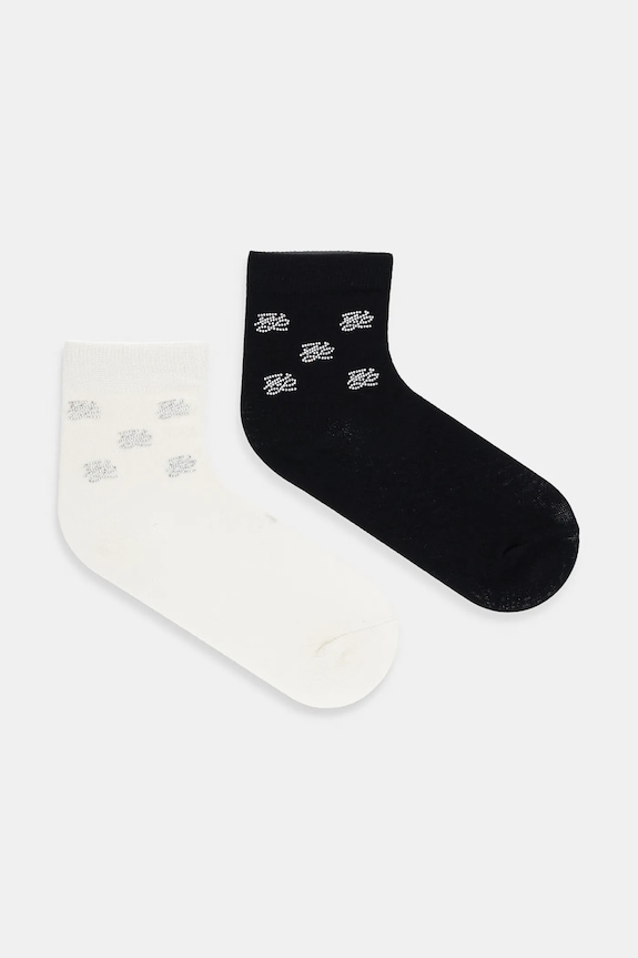 Karl Lagerfeld zokni 2 pár aplikációval fekete A2W47008
