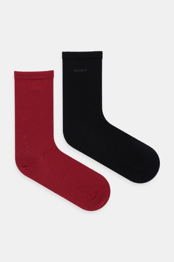 BOSS șosete 2-pack 2P RS Uni Logo CC W sosete lungi burgundia 50543398