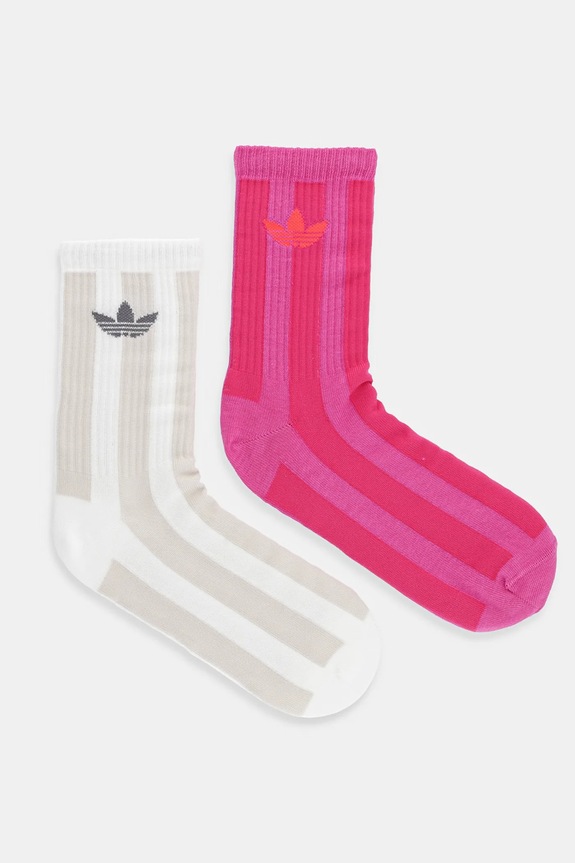 Nogavice adidas Originals Striped 2-pack Prijazno od planeta roza JW2987