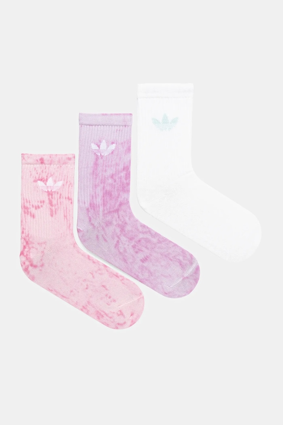 Čarape adidas Originals Tie Dye Cr S 3-pack sitni uzorak roza JY0239