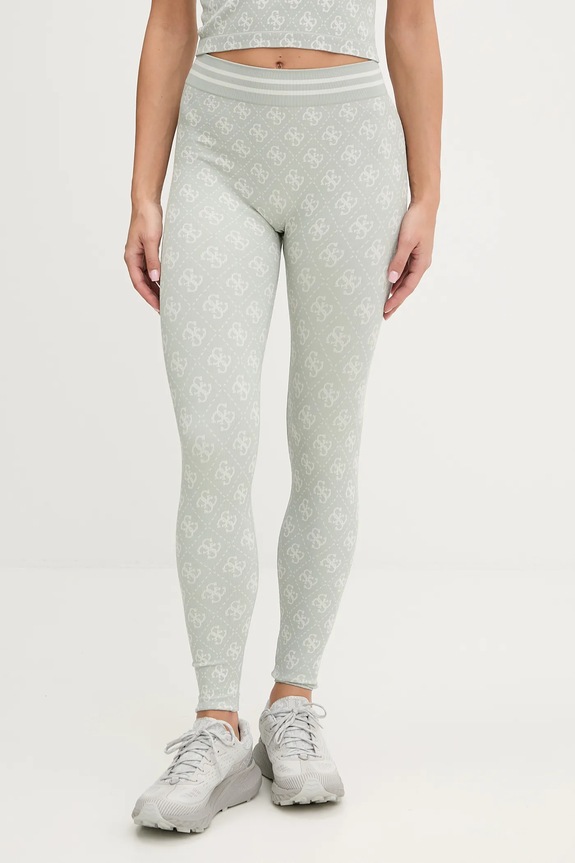 Guess legginsy RHOMBUS wzorzyste zielony V5BB13.K2000