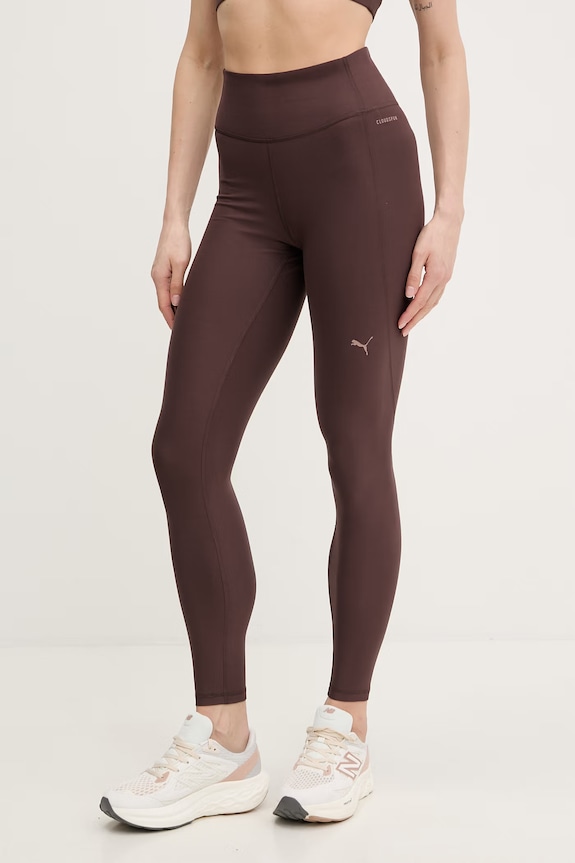 Puma legginsy treningowe Cloudspun Tight z elastanem brązowy 527452