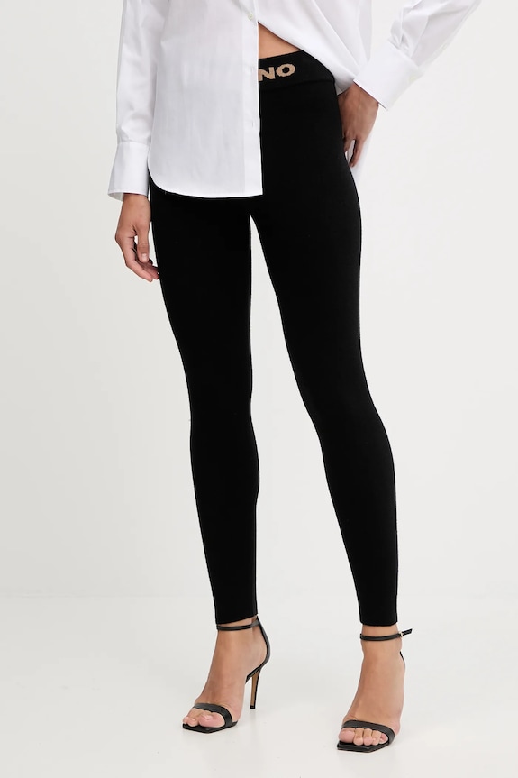 ERMANNO Firenze leggings de lână tricotaj negru 57TP054EO5