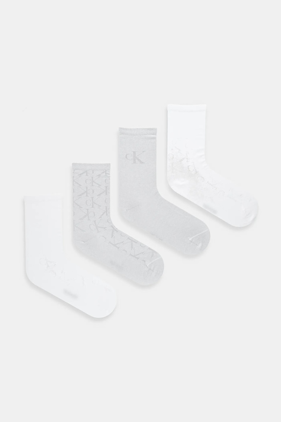 Čarape Calvin Klein Jeans 4-pack visoke čarape bijela 701235366