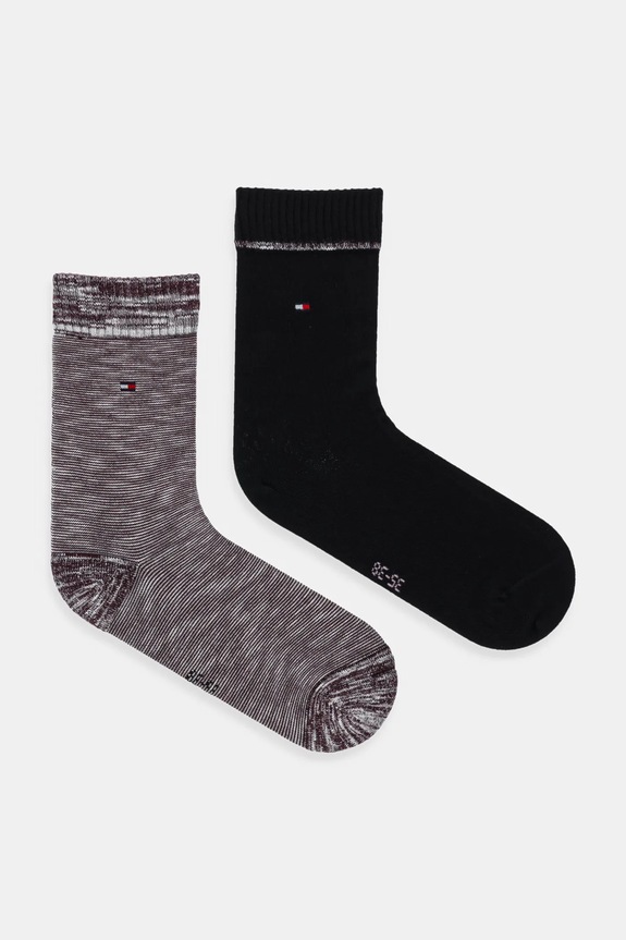 Čarape Tommy Hilfiger 2-pack visoke čarape bordo 701236460