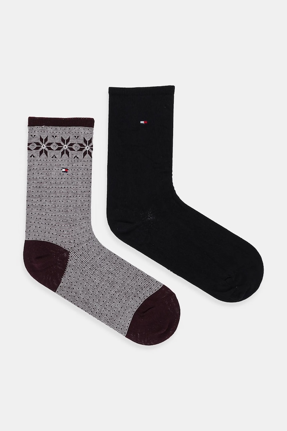 Čarape Tommy Hilfiger 2-pack bez uzorka bordo 701236502