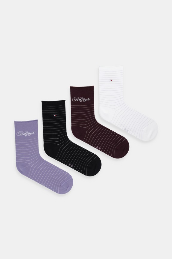 Tommy Hilfiger skarpetki 4-pack skarpetki długie fioletowy 701238218