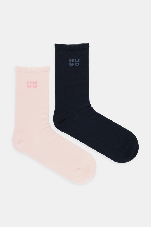 HUGO șosete 2-pack 2P RS UNI LOGO CC W sosete lungi roz 50549831