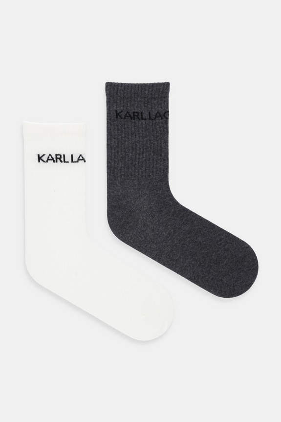 Κάλτσες Karl Lagerfeld 2-pack ψηλές κάλτσες γκρί A4W47025