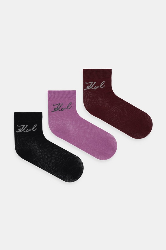 Κάλτσες Karl Lagerfeld 3-pack IKON ψηλές κάλτσες ροζ A4W47031