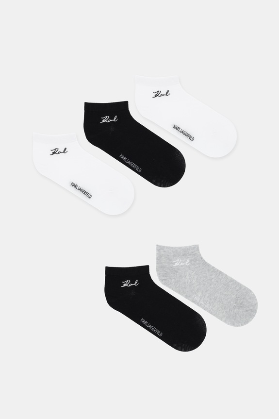 Čarape Karl Lagerfeld 5-pack K/SIGNATURE niske čarape crna A4W47035