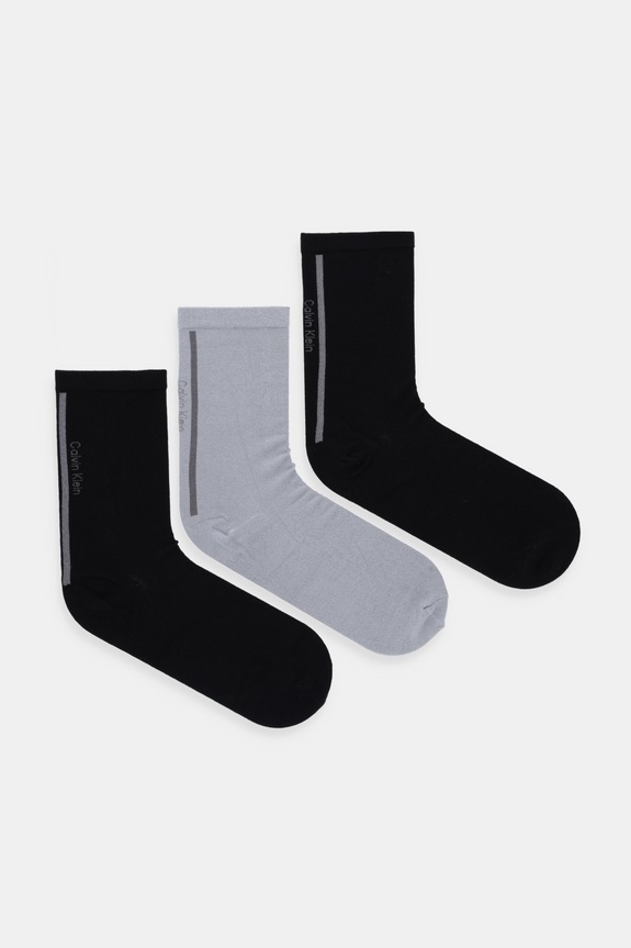 Čarape Calvin Klein 3-pack visoke čarape crna 701235369