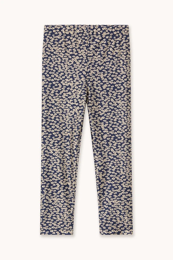 Tinycottons legginsy dziecięce SMALL FLOWERS SHINY PANT AW25.357 granatowy AW25