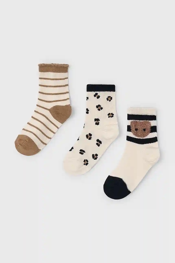 Mayoral șosete bebe 3-pack alb 10056.6G.Mini.9BYA