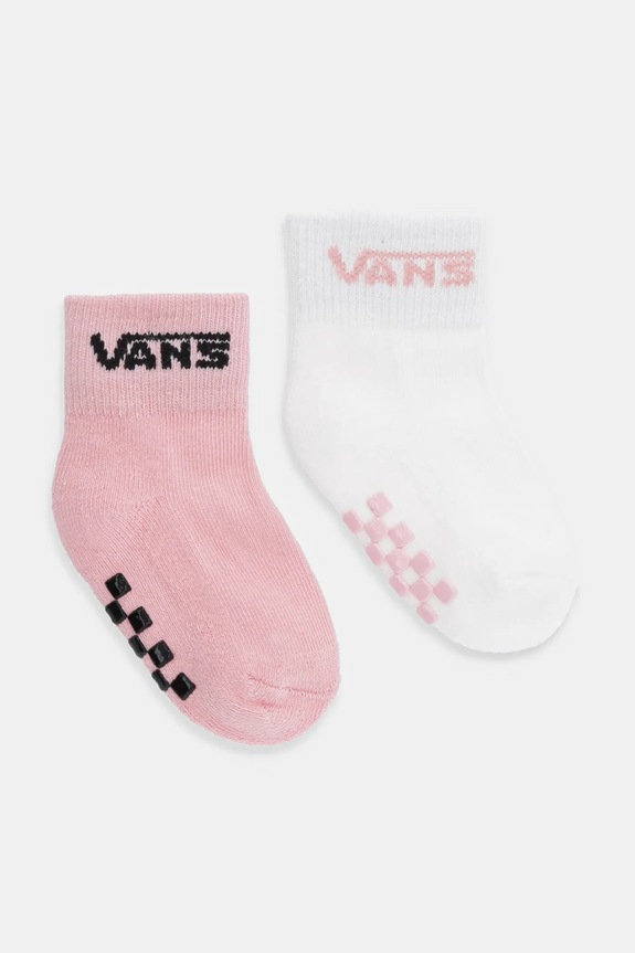 Vans șosete pentru bebeluși Classic Crew 2-pack roz VN000Q97ZJY1