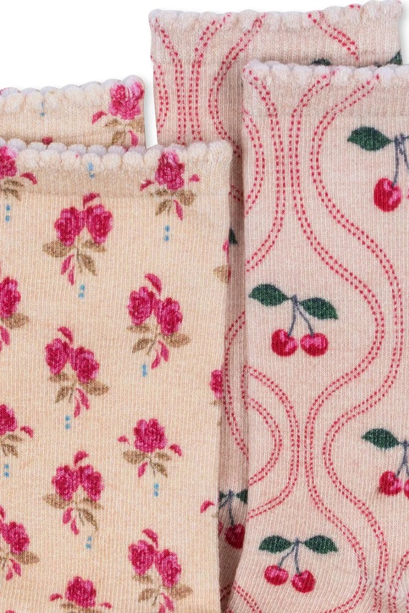 Konges Sløjd gyerek zokni PRINTED SOCKS 2 pár KS103646.9BYA rózsaszín AW25