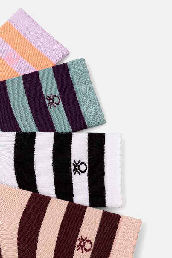 Detské ponožky United Colors of Benetton 4-pak 6AO30704E.G.G.seasonal biela AW25