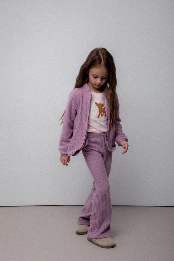Coccodrillo legginsy dziecięce z elastanem fioletowy ZC5122702WGK