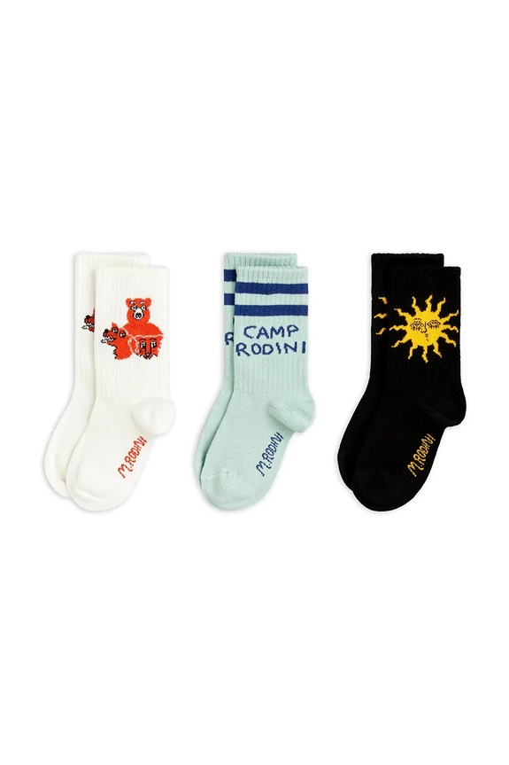 Mini Rodini șosete copii Camp Rodini 3-pack sosete lungi albastru 2566010500
