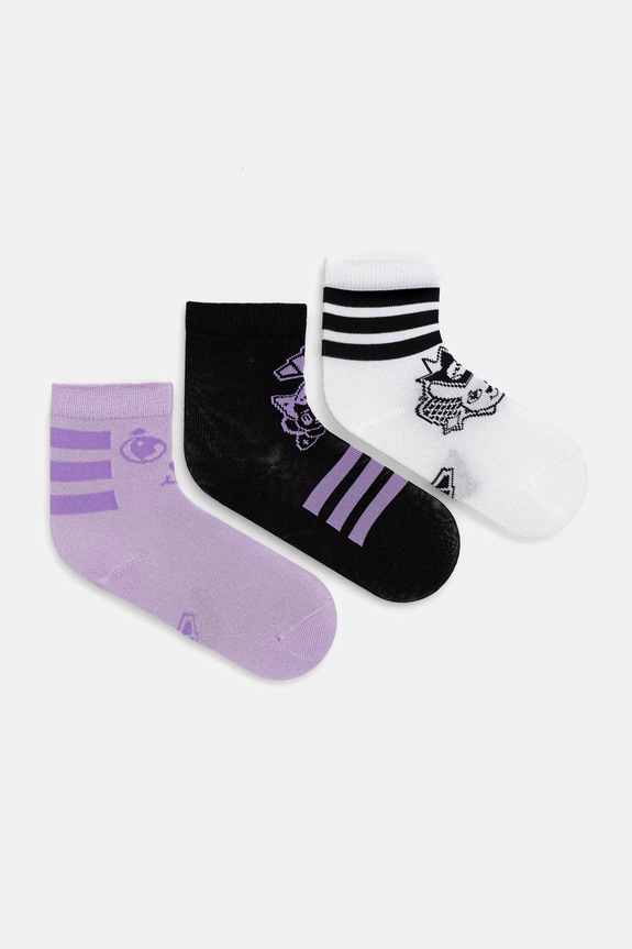 Otroške nogavice adidas Performance 3-pack Prijazno od planeta vijolična JV5125