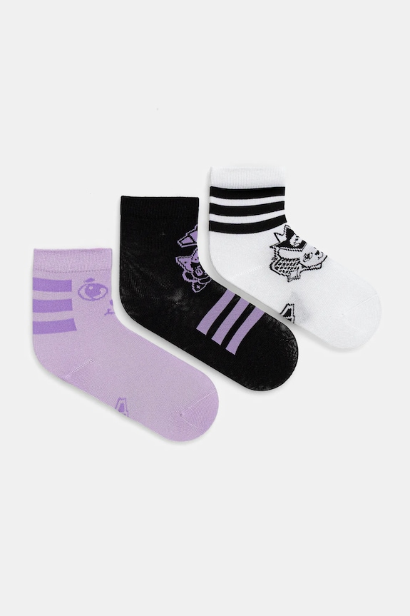 Otroške nogavice adidas Performance 3-pack Prijazno od planeta vijolična JV5125