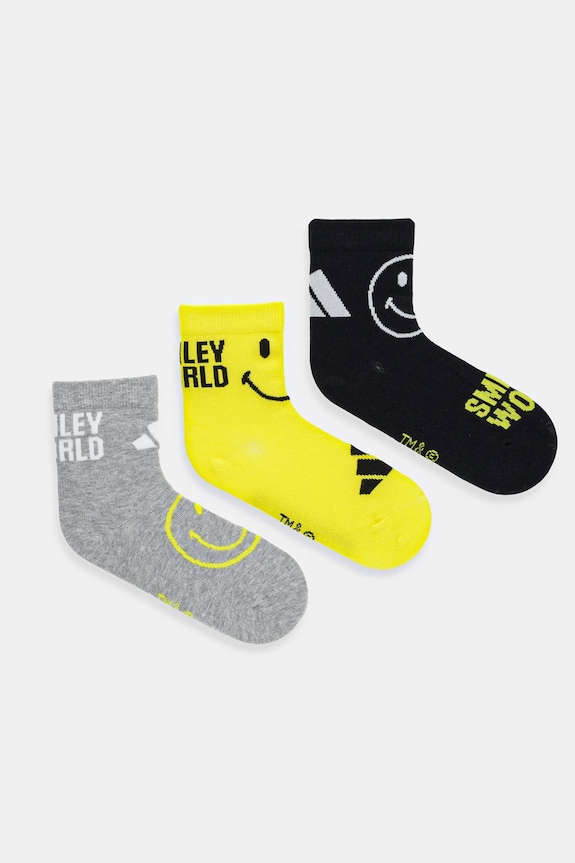adidas Performance șosete copii SMILEY 3-pack sosete lungi negru JY4158