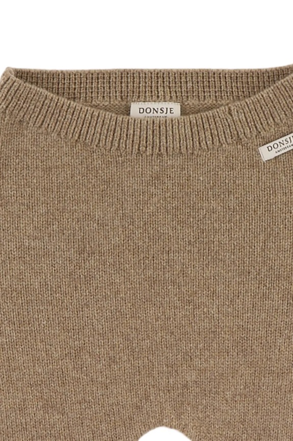 Chłopiec Donsje półśpioszki niemowlęce wełniane Matsie Merino Wool Leggings Bear 3039101 brązowy
