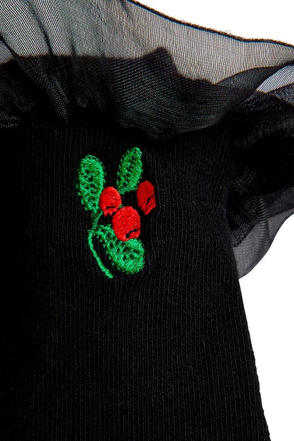 Παιδικές κάλτσες Mini Rodini Lingonberries 25760130 μαύρο AW25
