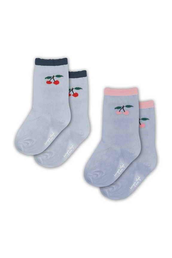 Ponožky Konges Sløjd 2 PACK JAQUARD FRILL SOCKS modrá KS104064.9BYA