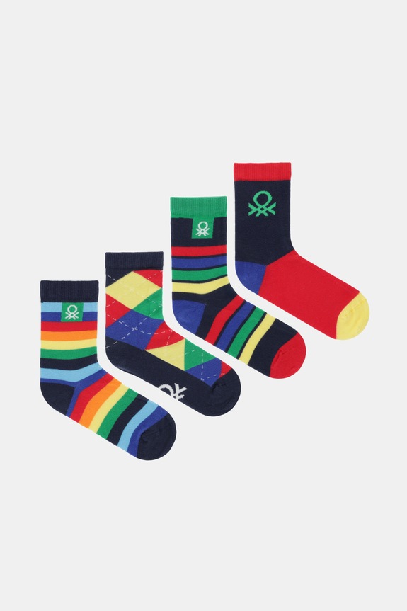 Detské ponožky United Colors of Benetton 4-pak tmavomodrá 6AO30704E.G.seasonal