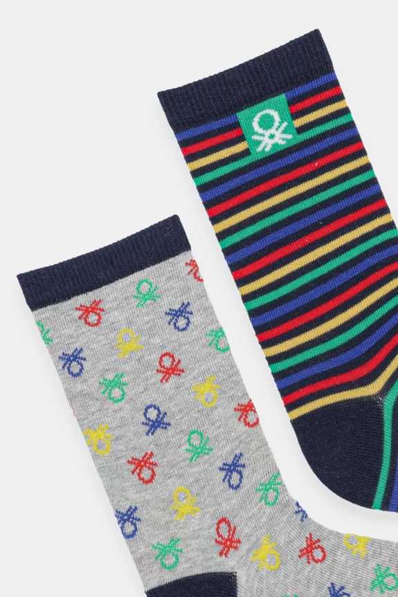 Detské ponožky United Colors of Benetton 2-pak 6AO30704F.G.seasonal sivá AW25