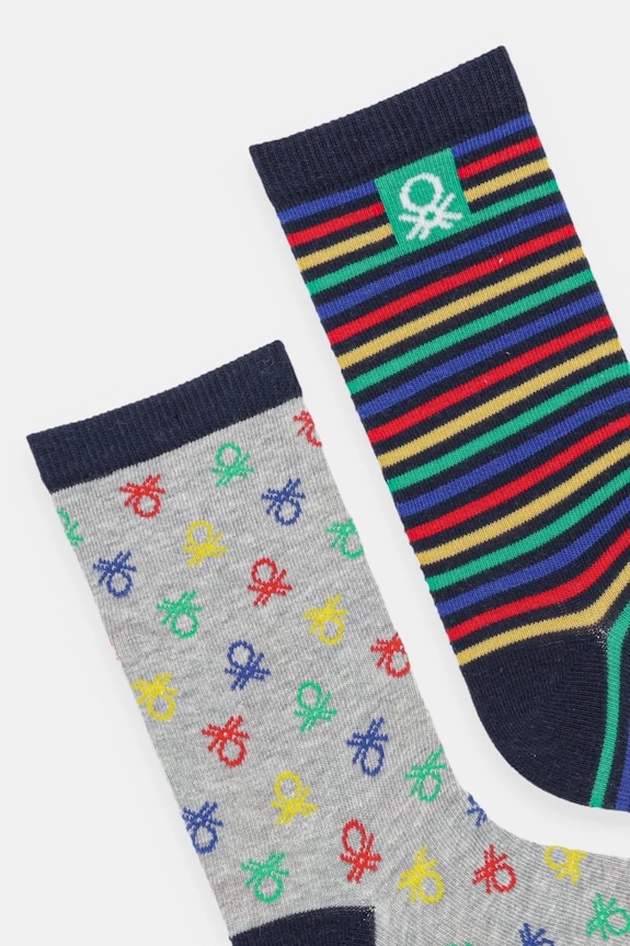 Detské ponožky United Colors of Benetton 2-pak 6AO30704F.G.seasonal sivá AW25