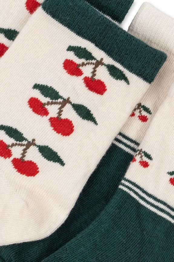 Дитячі шкарпетки Konges Sløjd 2 PACK JAQUARD SOCKS 2-pack KS104173.9BYA зелений AW25