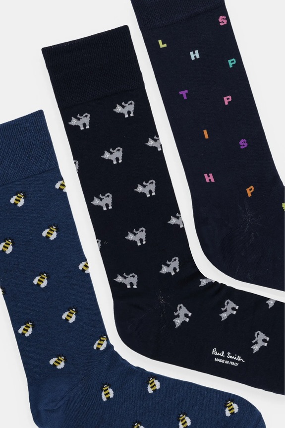Ponožky Paul Smith 3-pak M1A.SOCK.TNAVY tmavomodrá AW25