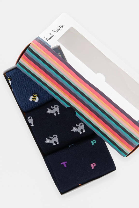Oblečenie Ponožky Paul Smith 3-pak M1A.SOCK.TNAVY tmavomodrá