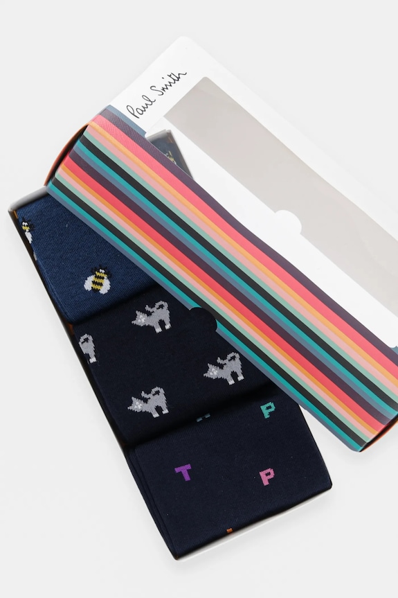 Oblečenie Ponožky Paul Smith 3-pak M1A.SOCK.TNAVY tmavomodrá