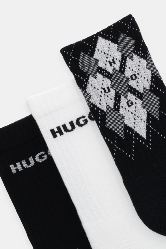 HUGO șosete 3-pack 3P QS RIB ARGYLE CC 50543138 negru AW25
