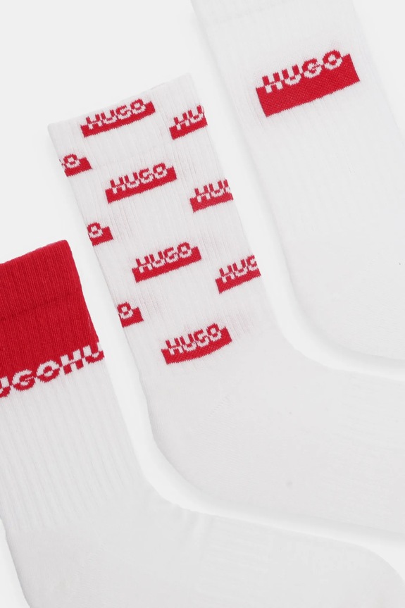 Ponožky HUGO 3-pak 3P QS SPLIT LOGO CC 50543174 biela AW25
