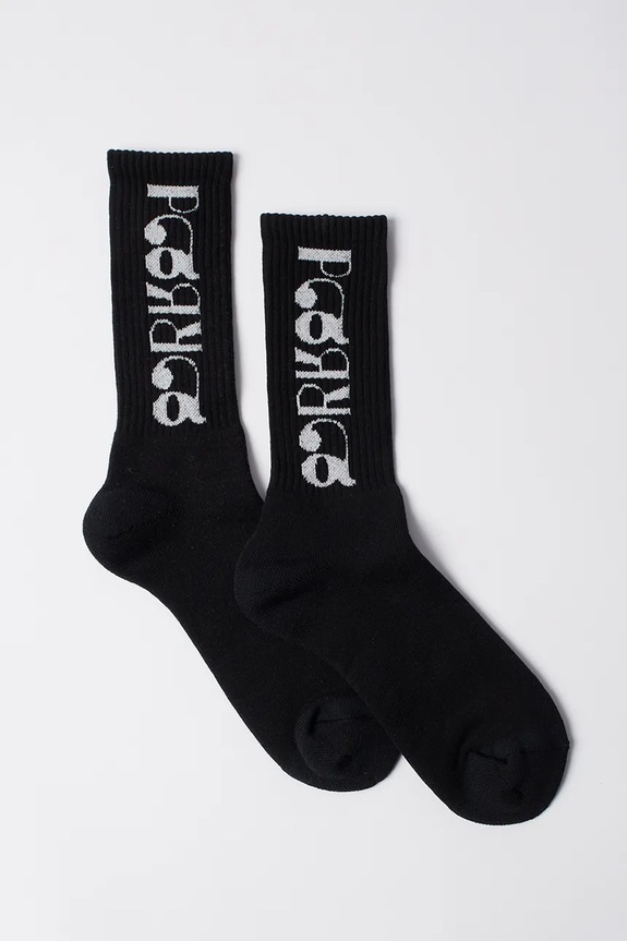 by Parra socks Tokyo logo crew ankle socks black 54270