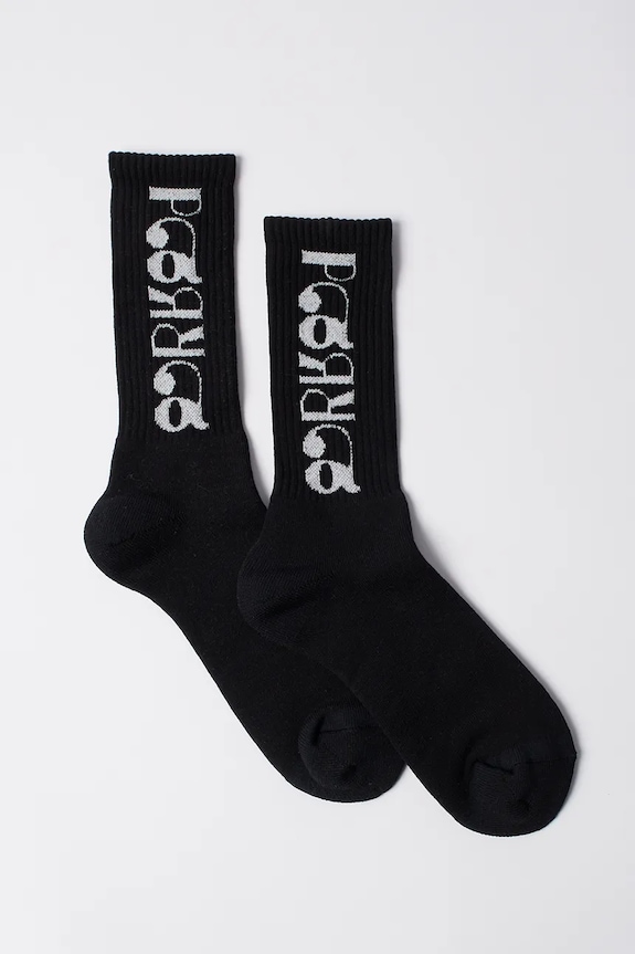 by Parra socks Tokyo logo crew ankle socks black 54270