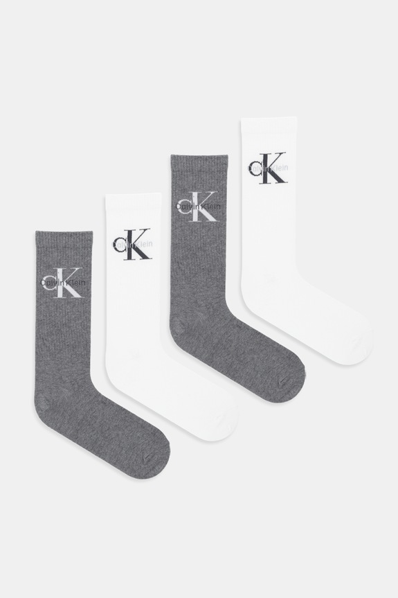 Calvin Klein Jeans calzini pacco da 4 piccola impronta grigio 701235982