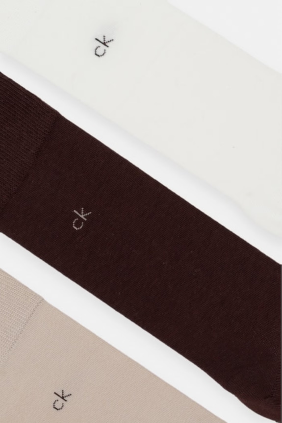 Calvin Klein skarpety męskie z bawełną 3-pack 701234208 beżowy SS26